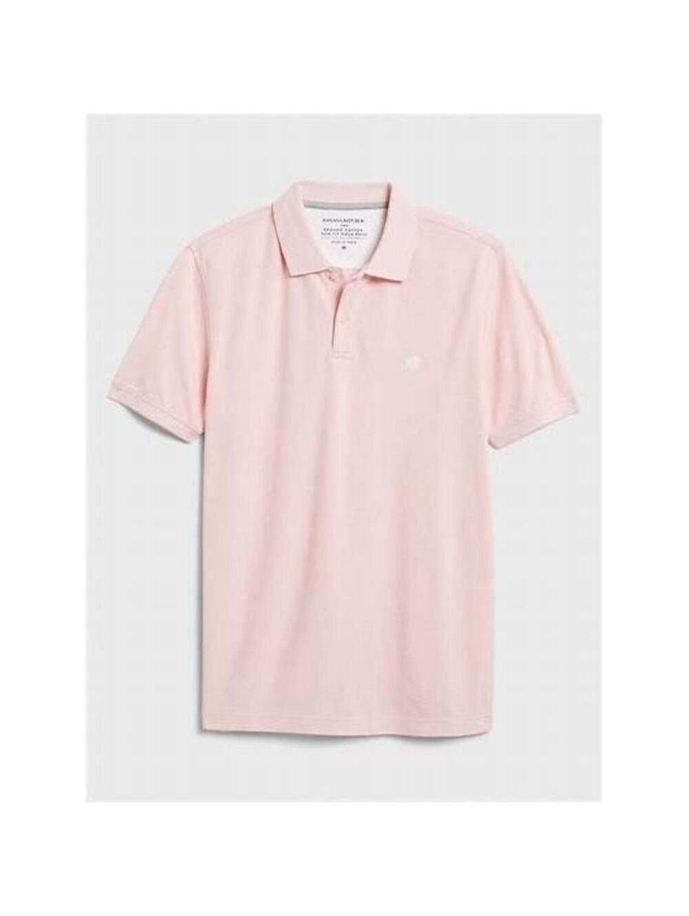 BANANA REPUBLIC NWOT MENS BIRDSEYE ORGANIC COTTON PIQUE POLO IN PINKMAN-SMALL